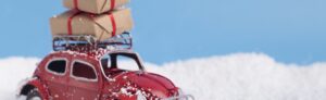 holiday season insurance savings car presents and snow